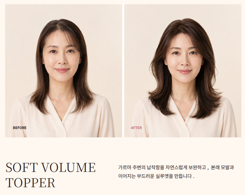 소프트 볼륨 토퍼 착용 전후